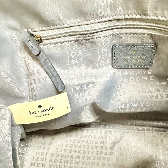 kate spade Laurel Way Suede & Hair-Calf Hadlee Tote Bag Smokey Pearl - Picture 13 of 16